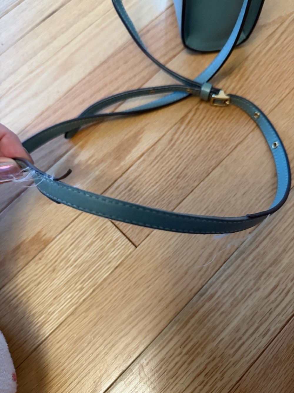 Coach Olive Leather Mini Crossbody Tote in Sage Green - Picture 3 of 8